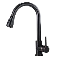 Oil Rubbed Bronze Kitchen Faucet with Pull Down Sprayer, Kitchen Sink Faucet VFAUOSIT Commercial Stainless Steel Laundry Single Handle Bronze Faucet for Kitchen Sink, Grifo para Fregaderos de Cocina