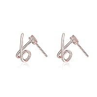 Solid 925 Sterling Silver Letter X Cuff Earrings for Women Teen Girls CZ X Wrap Earrings Piercing Studs Earrings