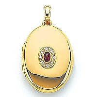 18K Yellow Gold Diamond and Ruby Locket - Over 3/4 Inch X Just Over 1 Inch in 18K with Engraving