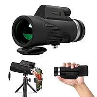 10X42 HD Monocular Telescope, Coregreen High Powered BAK-4 Prism and FMC Lens Compact Monoculars for Adults, Larger Vision for Bird Watching Hunting Hiking Camping Travelling Wildlife Secenery