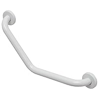 EVIDECO French Home Goods Stainless Steel Bath and Shower Curved Grab Bar-Concealed Mounting Snap Flange-1 Diameter-8.86 x 8.86 Length White