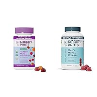 SmartyPants Organic Toddler Multivitamin Gummies: Probiotics, Omega 3 (ALA), Vitamin D3, C & Multivitamin for Men, Gummies: Omega 3 Fish Oil (EPA/DHA), Methylfolate, CoQ10