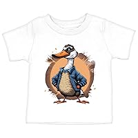 Goose Graphic Baby Jersey T-Shirt - Art Baby T-Shirt - Goose T-Shirt for Babies