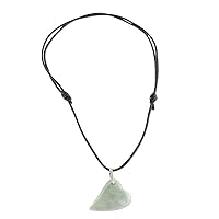 NOVICA Handmade Jade Pendant Necklace Heart in Apple Green from Guatemala Cotton .925 Sterling Silver 'Culture of Love in Apple Green'