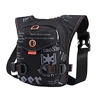 Men Waist Fanny Pack Messenger Bag Drop Leg Bag Waterproof Pack with Earphone Hole for Travel Hiking Climbing Cycling Casual Daypacks