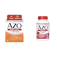 AZO Bladder Control with Go-Less Daily Supplement | Helps Reduce Occasional Urgency & Leakage | 54 Count Cranberry Urinary Tract Health | 100 Softgels