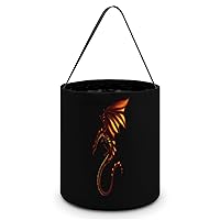 Evil Fire Dragon Easter Candy Buckets Tote Bags Egg Hunt Basket Reusable Handbag for Easter Halloween Party Decoration