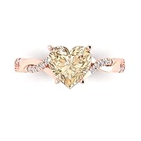 Clara Pucci 2.13ct Heart Cut Criss Cross Solitaire Halo Natural Morganite Proposal Designer Wedding Anniversary Bridal ring 14k Rose Gold