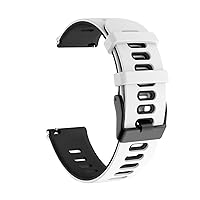 Silicone 20mm Band Strap for Samsung Galaxy Watch Active 2 40/44mm/3 41mm Smart Watch Wristband Watch4 40 44 42mm Bracelet (Color : White Black, Size : 20mm Universal)