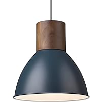 Farmhouse Battery Operated Pendant Light Fixture, Wood Ceiling Hanging Light Battery Powered Bulb with 11.6