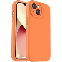 Vooii Compatible with iPhone 13 Case, Liquid Silicone Upgrade [Camera Protection] [Soft Anti-Scratch Microfiber Lining] Shockproof Phone Case for iPhone 13 6.1 inch - Bright Orange