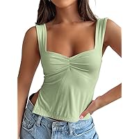 Trendy Queen Womens Crop Tank Tops Cute Backless Tops Going Out Outfits Y2k Summer Trendy Clothes Basics Clothing