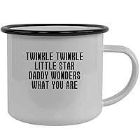 Twinkle Twinkle Little Star Daddy Wonders What You Are - Stainless Steel 12oz Camping Mug, Black