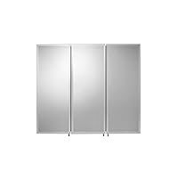 Croydex Loxley Tri-View, Recessed or Surface Mount, Hang 'n' Lock Easy Installation Medicine Cabinet , 30''W x 26''H, Aluminum