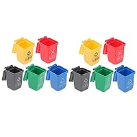 ERINGOGO 10pcs Mini Trash Can Dollhouse Supplies Kids Trash Can Sorting Garbage Can Waste Management Garbage Truck Educational Toys Role Pretend Playset Toy Pen Holder Child Plastic Desk