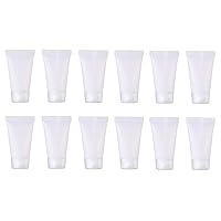 20PCS Clear Empty Refillable Plastic Soft Tubes Bottle Cosmetic Sample Bottles Jars Travel Makeup Container with Screw Cap For Lip Gloss Balm Body Lotion Shower Gel Shampoo Facial Cleanser (5ML)