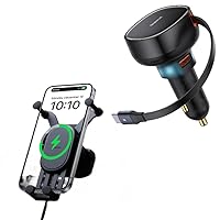 Wireless Car Charger 15W & USB C Car Charger 60W