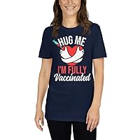 Hug Me I'm Fully Vaccinated Valentines Day Love Heart 2022 Funny Unisex T-Shirt