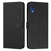 IVY A03 Core Case Wallet, [Smile Love][Kickstand Flip][Lanyard Shoulder Strap][PU Leather] - Wallet Case for Samsung Galaxy A03 Core Devices - Black