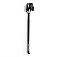 Signature Combo Brow Brush - Two-In-One Tool - Shapes And Grooms Eyebrows - Creates Volumized And Bushy Effect - Features Premium Synthetic Bristles - Vegan And Cruelty Free - 1 Pc