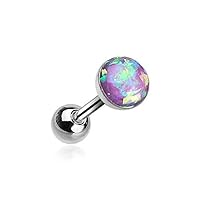 WildKlass Jewelry Opal Sparkle Cartilage Tragus Earring 316L Surgical Steel