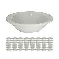 Carlisle FoodService Products Kingline Reusable Plastic Bowl Fruit Bowl with Rim for Home and Restaurant, Melamine, 4.75 Ounces, White, (Pack of 48)