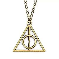 Harry Potter Necklace,Retro Brass Deathly Hallows Pendant Necklace,so Cute and Lovely Necklace,fashion Jewelry,friend Gift