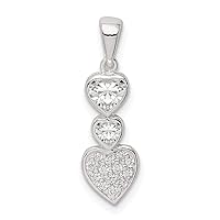 925 Sterling Silver CZ Cubic Zirconia Simulated Diamond Love Hearts Pendant Necklace Jewelry Gifts for Women