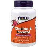 NOW Choline and Inositol 500mg, 100 Capsules (Pack of 2)