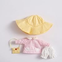 Doll Clothes 4 Pieces=Shirt+Shorts+Hat+Bag Kindergarten Set for Ob11,YMY,Body9,1/12 BJD Doll Accessories (Pink)
