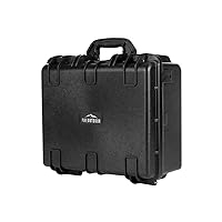 Monoprice Weatherproof Hard Case with Customizable Foam - Shockproof, IP67 Level Dust and Water Protection Up to 1 Meter Depth , 19in x 16in x 8in, 28.5 Liter, Black - Pure Outdoor Collection