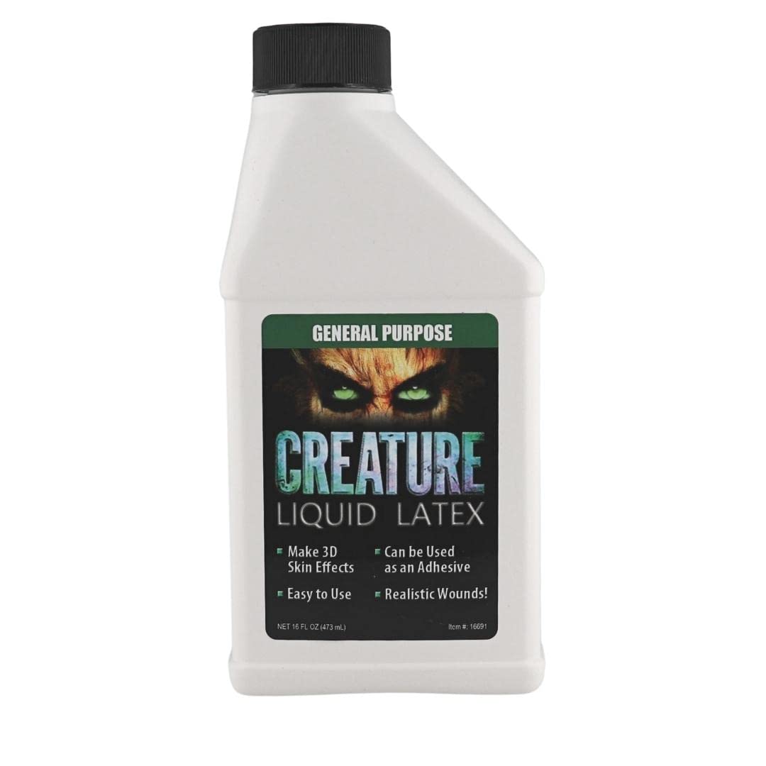 16oz - CLEAR - Creature Liquid Latex, General Purpose Professional Special Effects Liquid Latex