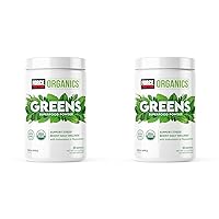 Force Factor Organics Greens Superfood Powder for Stress Relief and Daily Wellness, Greens Powder with KSM-66 Ashwagandha, Moringa, Spirulina Powder, Vegan and Non-GMO, Fresh Apple, 30 Servings