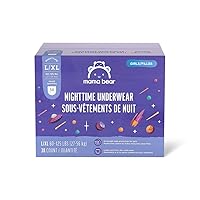 Amazon Brand - Mama Bear Nighttime Underwear for Girls, Hypoallergenic, Size Large/Extra-Large (38 Count), White
