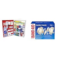 Rapid Care First Aid Cabinet and Band-Aid Brand Adhesive Bandages Variety Pack | First Aid Kit and Bandages Bundle