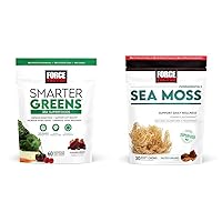 FORCE FACTOR Greens Chews with 25+ Superfoods & Sea Moss Chews, 60 & 30 Count