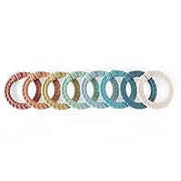 Itzy Ritzy Linking Ring Set; Set of 8 Braided, Rainbow-Colored Versatile Linking Rings; Attach to Car Seats, Strollers & Activity Gyms; Rainbow