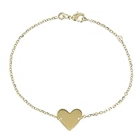 LES POULETTES JEWELS - Gold Plated Heart Bracelet - Adjustable Chain