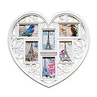 Heart Shaped Big White Hanging Collage Photo Frame Wedding Or Lovers Gift Home Decoration Multi Photo Frame 6 Photos