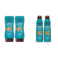 Hawaiian Tropic Everyday Active Lotion Sunscreen SPF 30 Twin Pack & Clear Spray Sunscreen SPF 30 Twin Pack