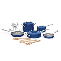 Cuisinart Culinary Collection 12-Piece Pots and Pans Set, PURELYCERAMIC Nonstick, Sapphire