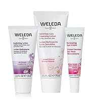 Weleda Calm and Hydrate Face Collection, Sensitive Care Cleansing Lotion, Renewing Eye Cream, Hydrating Facial Lotion