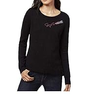 Womens Embroidered Lipstick Knit Sweater