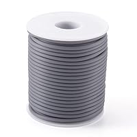 16.4 Yards Gray Hollow Rubber Tubing 4mm PVC Pipe Rubber Tube Cord with 2mm Hole for DIY Craft Beading Necklace Bracelet Jewelry Making