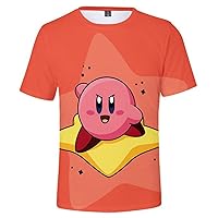 Anime Kirby 3D Printed T-Shirt Short Sleeve Shirts Cosplay Pullover Top Tees