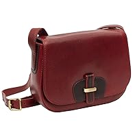 Women's Luxury Premium Leather Tuscan Flap Over Shoulder Across Body Bag Ladies Handbag