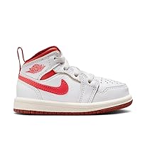 Nike Jordan 1 Mid SE Toddler Shoes White/Lobster-Dune Red-Sail (FJ3466 160)