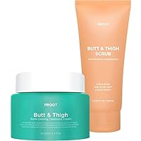 Butt & Thigh Scrub Wash + Butt & Thigh Acne Spot Cream Bundle | Butt Acne Cream and Exfoliating Scrub for Acne, Ingrown Hair and Bikini & Razor Bump | Calming and Soothing Natural Formula