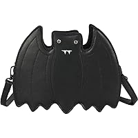 Women Crossbody Bag Leather Bat Shape Shoulder Bag Gothic Animal Handbag Purse Small Sling Bag Punk Style Messenger Bag