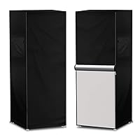 Outdoor Refrigerator Cover,600D Heavy Duty 100% Waterproof Upright Freezer Cover,Outside Stand Up Fridge Covers.Front Can Be Rolled-Up by Zippers.(Black,23